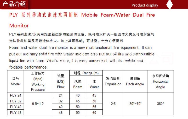 四川成都重庆 PL32移动式泡沫水两用炮厂家
