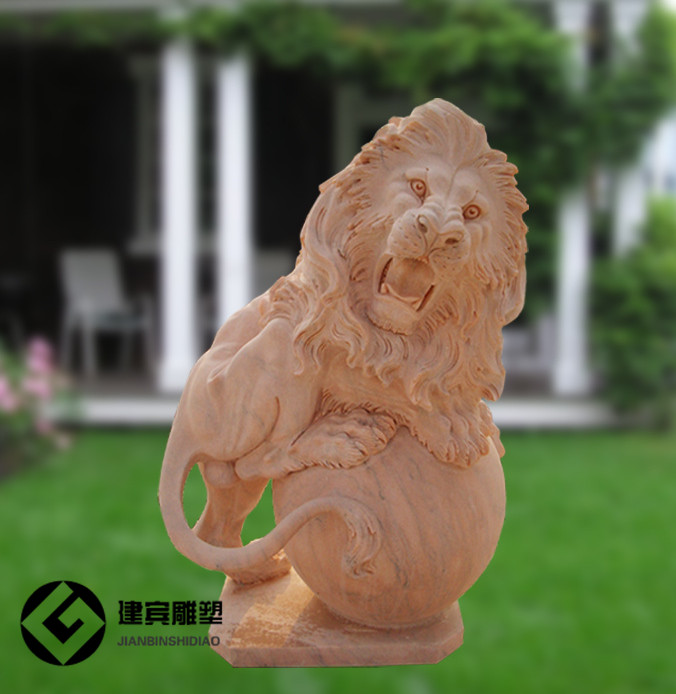 石雕欧式狮子 西方欧式现代狮子 石雕工艺品 公园动物石雕大型摆件