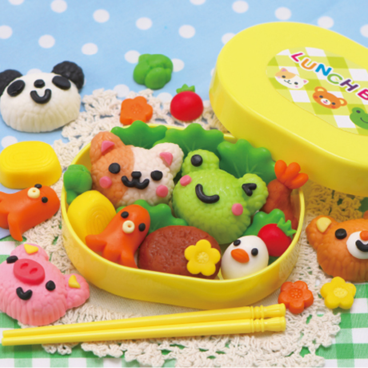 日本进口银鸟Gincho大米彩泥动物便当套装DIY儿童益智玩具