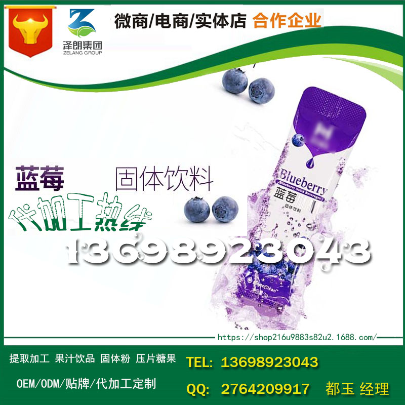 蓝莓粉固体饮料成熟配方加工OEMODM工厂