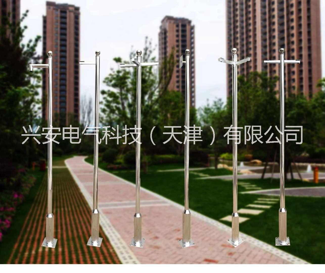 天津兴安小区监控杆3米5米摄像头球机支架不锈钢监控杆可定制