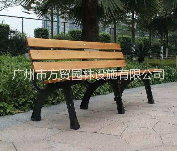 铸铁脚防腐木休闲椅定做铸铝脚塑木公园椅长椅批发