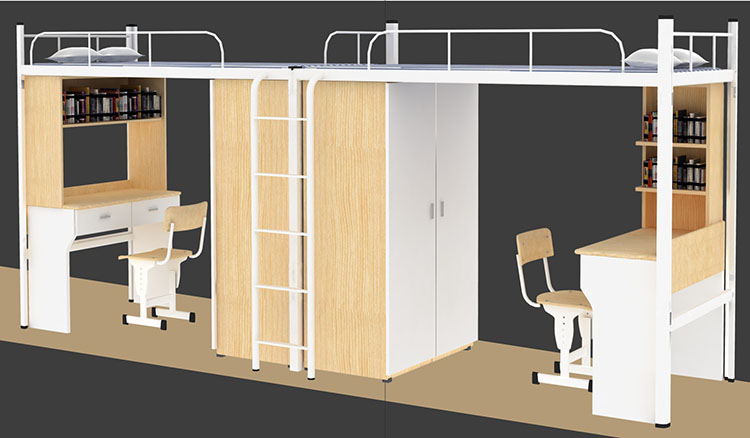 东莞大学生宿舍铁架床高低床上床下桌组合柜多功能公寓床员工铁床 高架床大学生公寓铁床员工铁床
