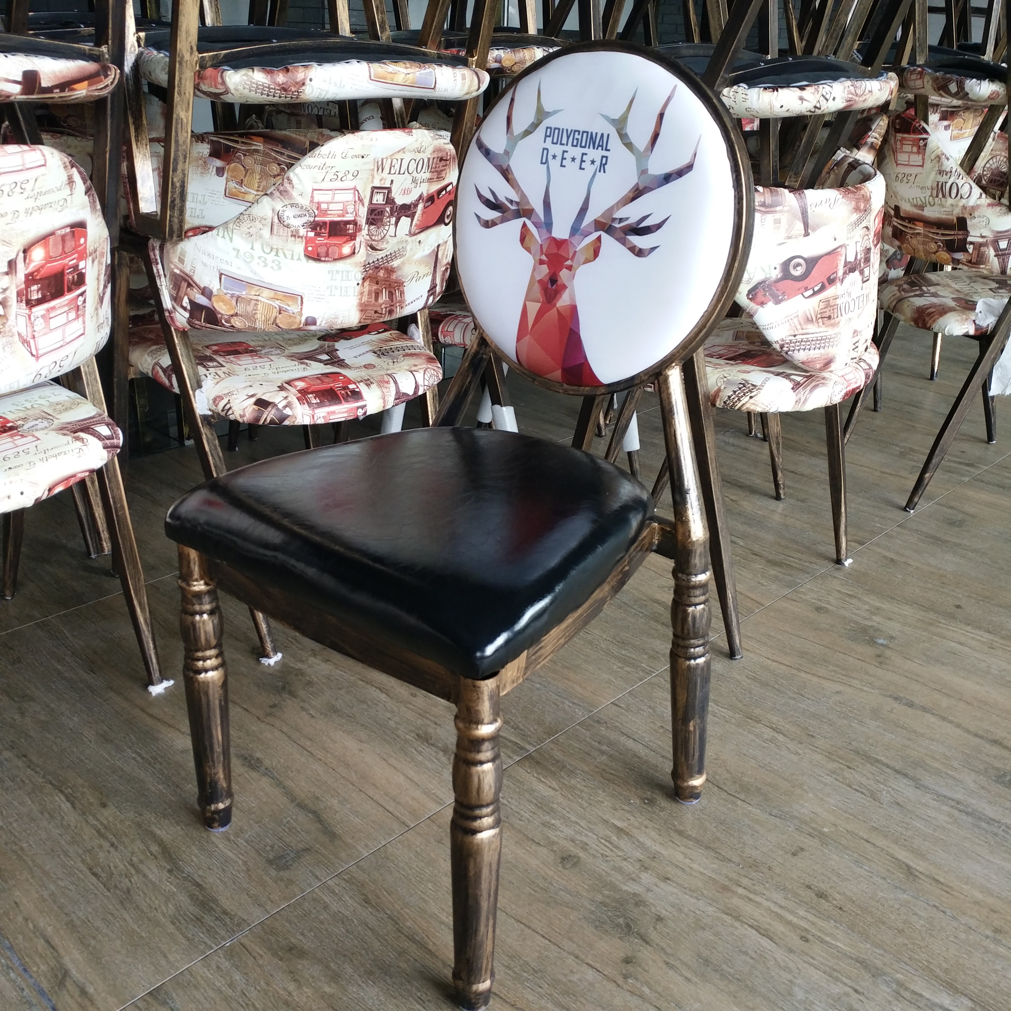复古太阳椅衢州餐厅休闲椅铁艺椅子农家乐金属个性餐椅主题餐厅圆背椅