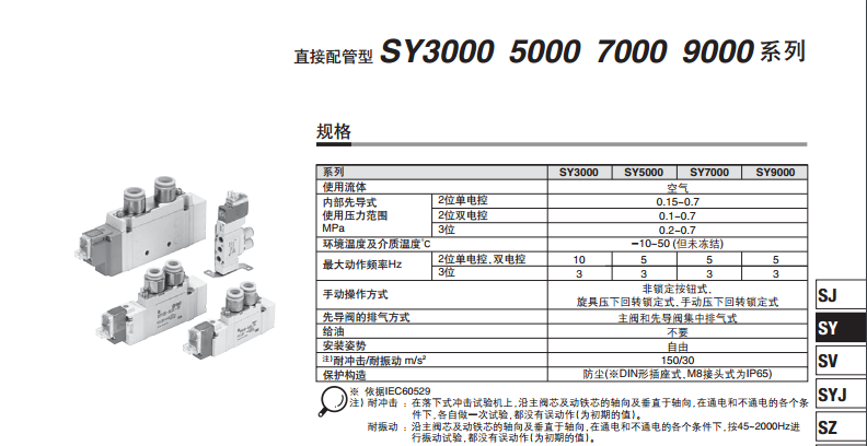 现货特价日本原装SY和VF电磁阀纺织设备用SY系列SY5120-5LZD-01