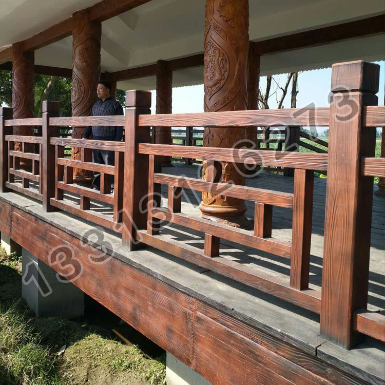 水泥仿木栏杆制作仿木艺术围栏杆报价及安装方式