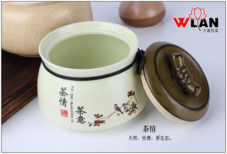 新款高档 西湖龙井 安化黑茶 包装盒通用版陶瓷茶叶罐礼盒包装 茶叶礼盒包装陶瓷罐