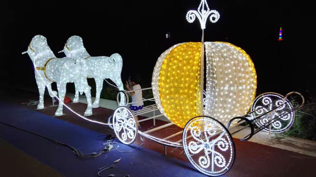 led 造型灯 马拉南瓜车造型灯  圣诞节 圣诞老人造型装饰灯