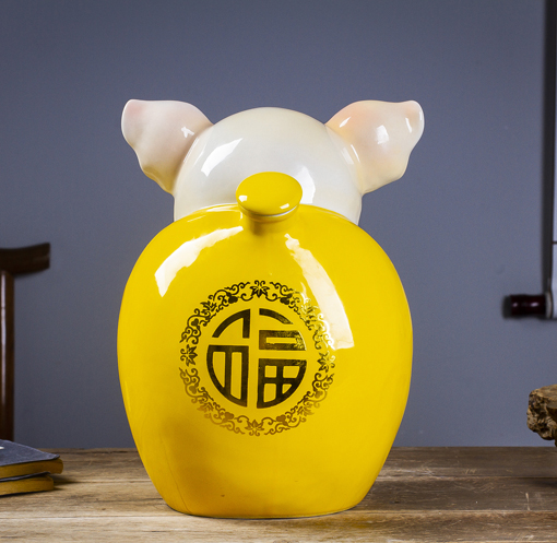 5斤福猪酒瓶 北京景德镇丹帆陶瓷5斤猪酒瓶