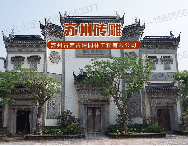 兰州背景墙古典立体雕黏土建筑门头