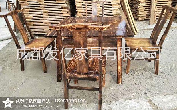西安火锅桌椅|火烧木火锅桌|厂家批发