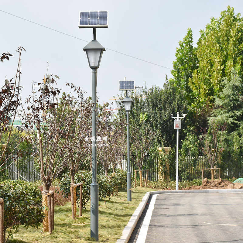 厂家直销压铸铝庭院灯3米太阳能高杆路灯防水大六角灯头景观灯图片