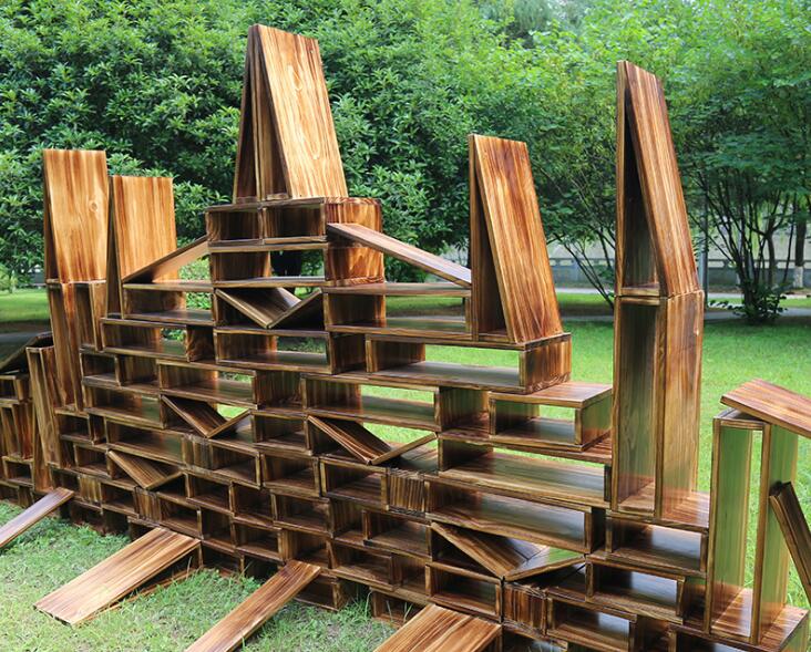 大型积木木制大积木幼儿园户外木制玩具碳化积木炭烧积木
