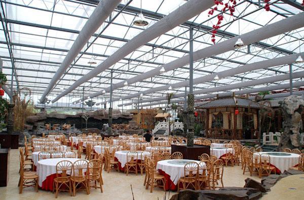 郑州市玻璃温室生态餐厅厂家连栋玻璃温室生态餐厅