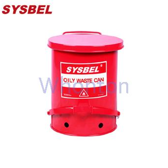 防火垃圾桶WA8109500  14G红色油渍废弃物防火垃圾桶