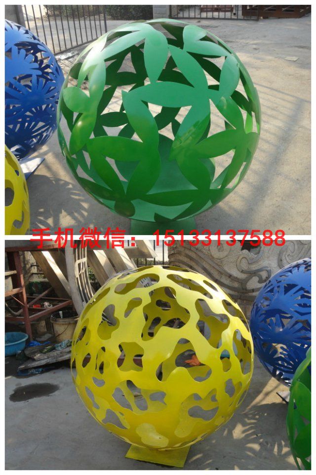 不锈钢镂空球雕塑 金属镂空球雕塑