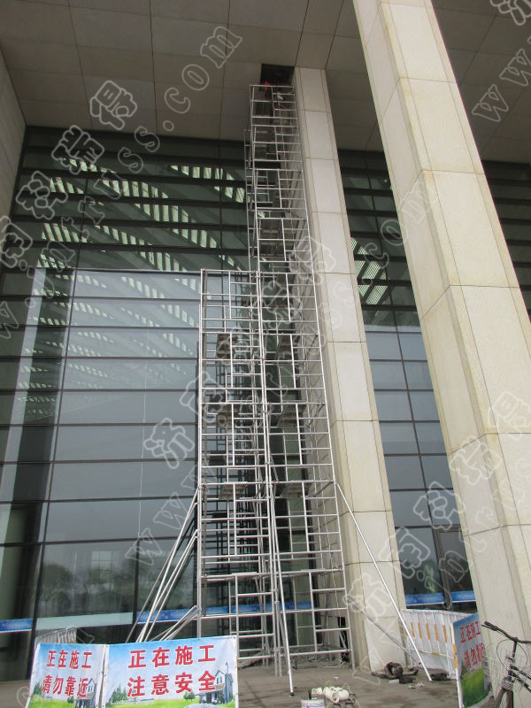 爬梯铝合金脚手架移动登高梯平台带轮斜撑室内爬移动式铝质舞台脚手架