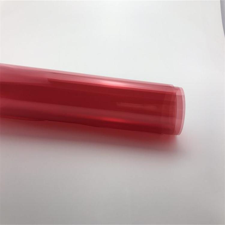 PET透明国旗红色卷材 优质明红卷材 厂家直销 PET明红水果盒卷材水果盒 PET透明国旗红色卷材图片