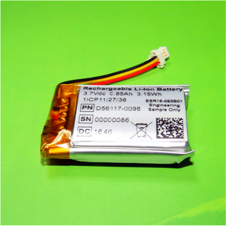 东莞鸿伟能源102635聚合物锂电池850mAh可穿戴设备锂电池稳定器锂电池厂家图片