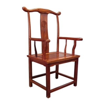 奥坎大官帽椅巴花黄花梨红木太师椅中式扶手椅胡桃木实木主人椅子