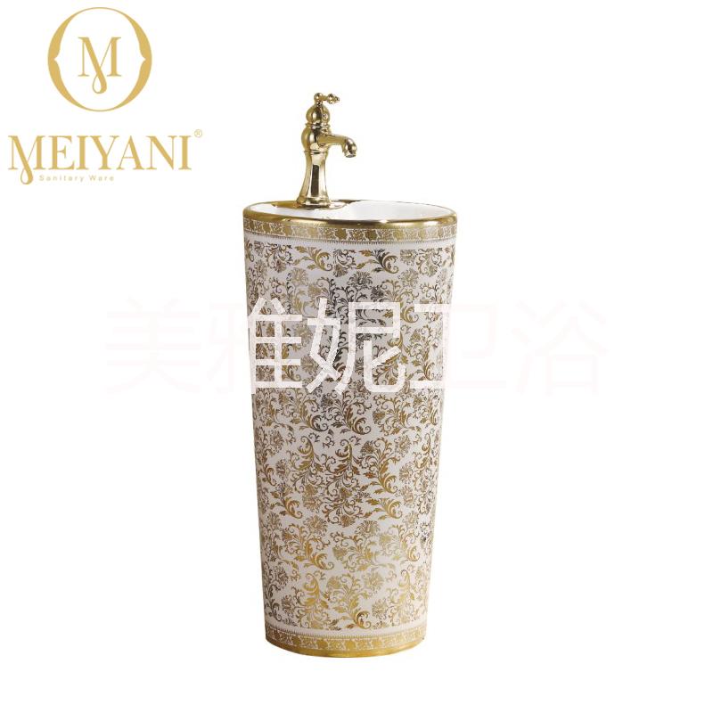 美雅妮新款连体立式立柱盆陶瓷柱盆一件代发批发价