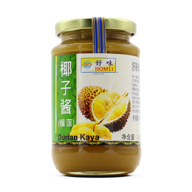 马来西亚好味牌榴莲椰子酱420g 咖椰酱kaya榴莲咖吔 榴莲蛋椰酱