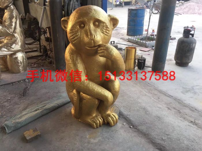 石家庄市铜猴子雕塑  公园铜雕塑厂家