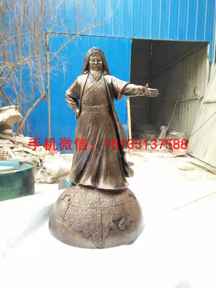 成吉思汗人物铜雕塑 成吉思汗图片
