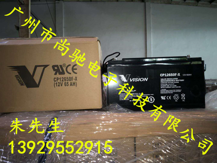 VISION蓄电池CP12650F-X 12V65A应急电源备用电池12v65aUPS电源