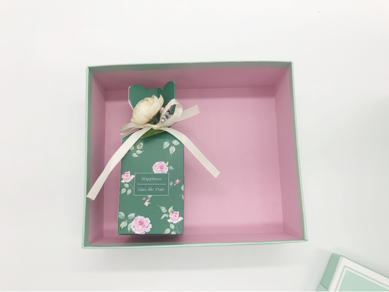 喜糖翻盖礼品盒套盒 韩版小清新包装彩盒 包装盒子定做