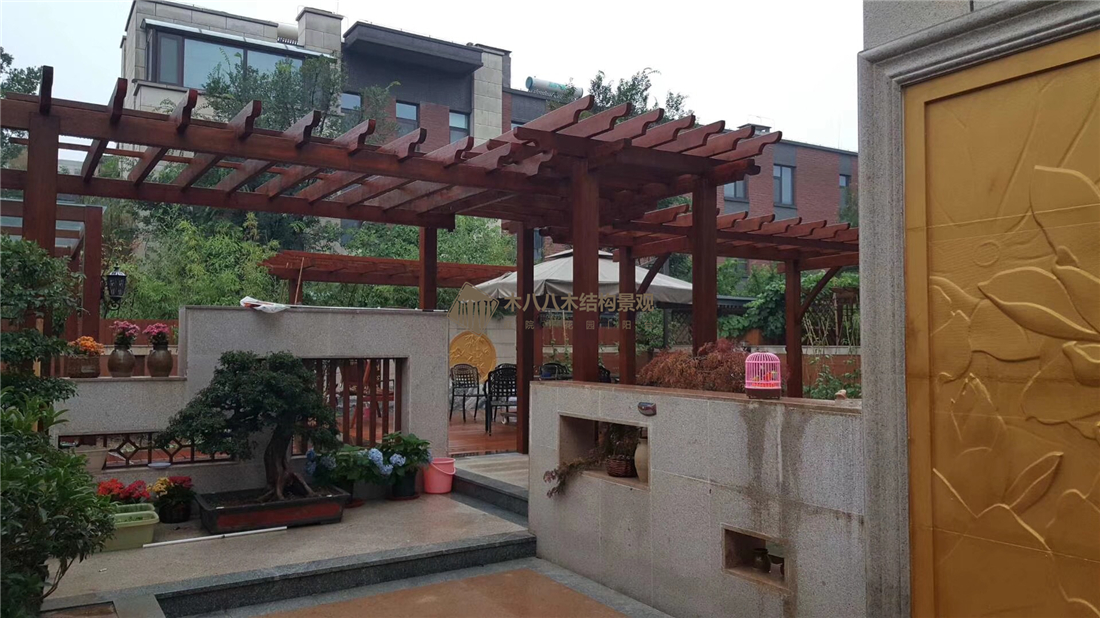 上海市木八八—木结构景观工程庭院花园厂家