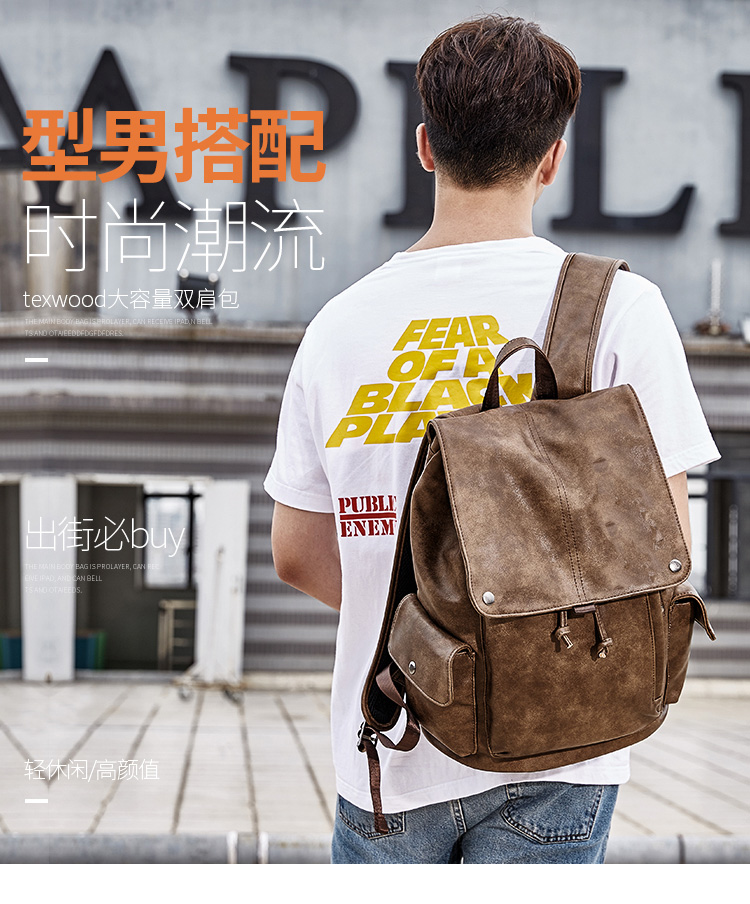 上海厂家生产定做双肩背包pu双肩背包多功能背包