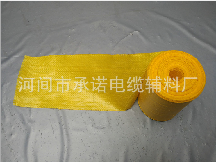 彩膜电缆蛇皮带包装布 黄色包装缠绕带 黄色小条布 编制包装布 黄色包装缠绕带 供应商 彩膜电缆蛇皮带价格