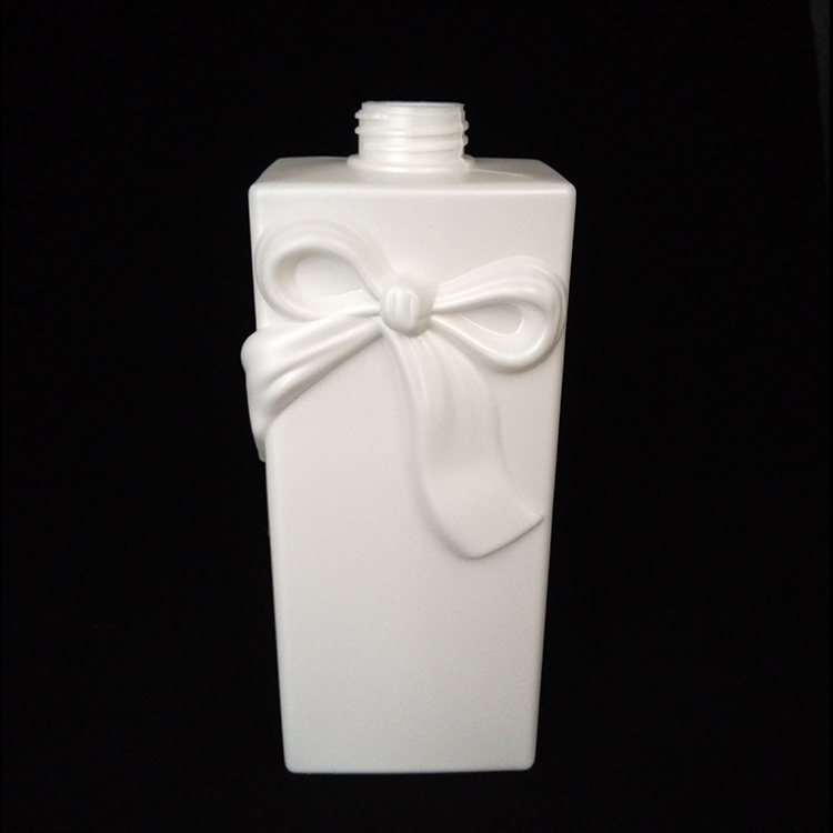 乳白色蝴蝶结洗发水沐浴露护发素瓶子1L 长方形瓶子塑料包材厂销