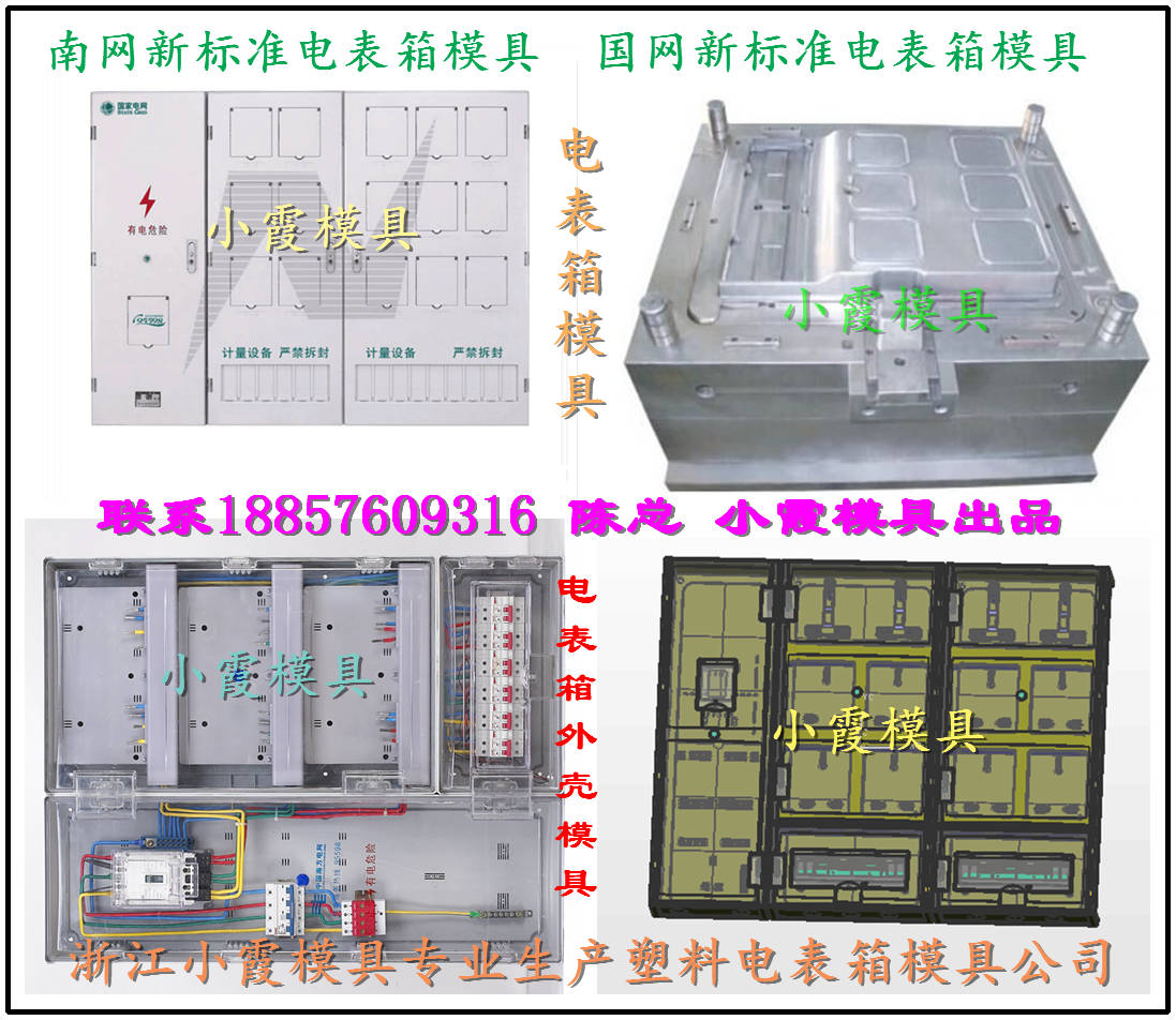 透明三相十二位电表箱模具 注塑新标准单相八电表箱模具