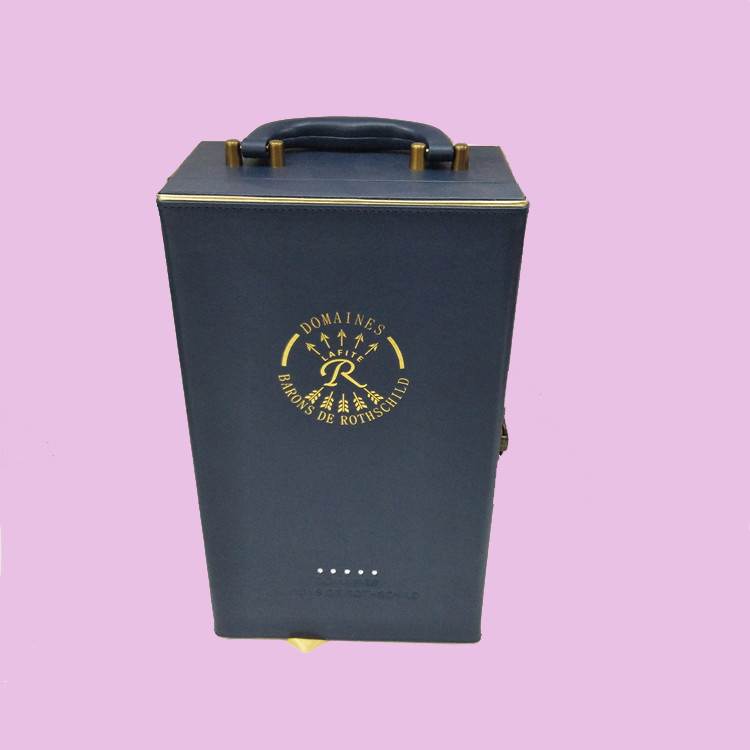 厂家直销手提红酒包装盒双支葡萄酒红酒礼品盒PU皮红酒盒可定制 葡萄酒礼品盒