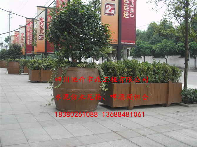 重庆地区景观水泥仿木仿石栏杆，铸造石喷砂复合式栏杆，四川驰升厂家直销图片