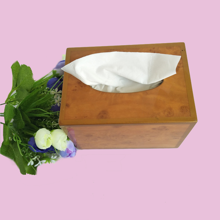 酒店饭店茶餐厅专用餐巾纸盒现货木质纸巾盒客厅纸巾盒可雕刻logo可定制抽纸盒图片