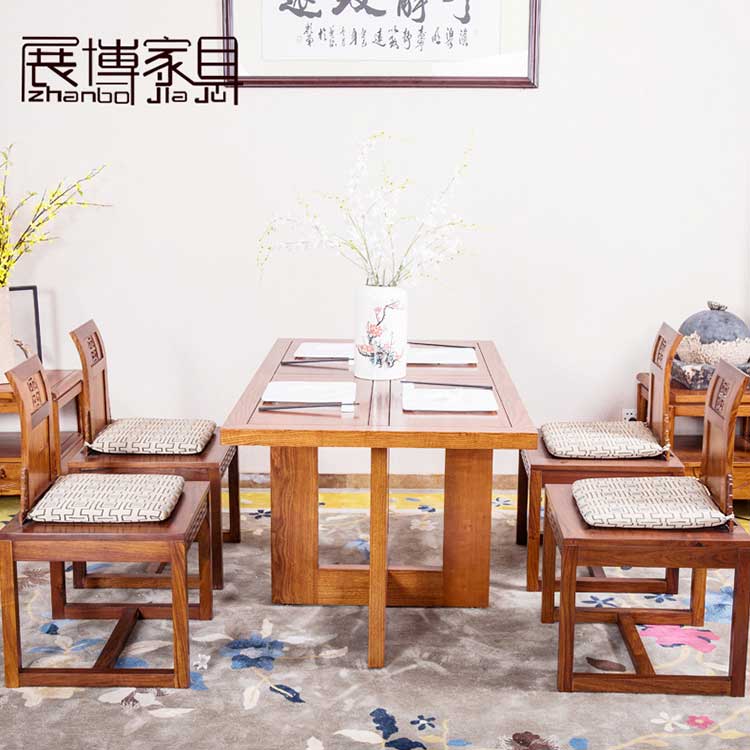 实木餐桌长方形餐桌家具定制厂家报价新中式白蜡木图片