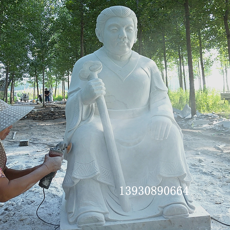 汉白玉石雕人物佛像/古代老人物雕像制作加工图片