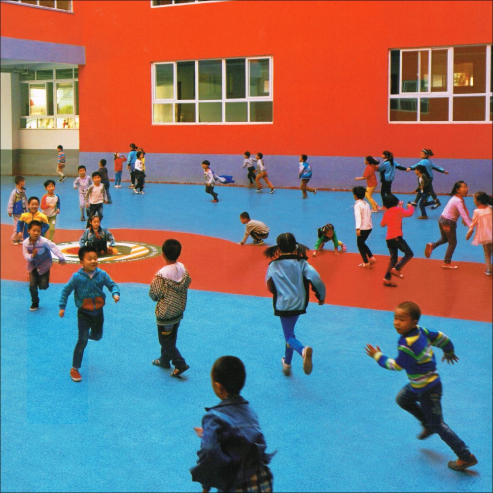 校园教室彩色地板，校园运动场地地板，海南宏利达聚氨酯地坪