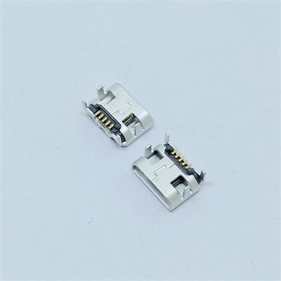 MICRO5P母座USB MICRO5P母座 B型SMT-牛角-卷直边带柱MICRO插座