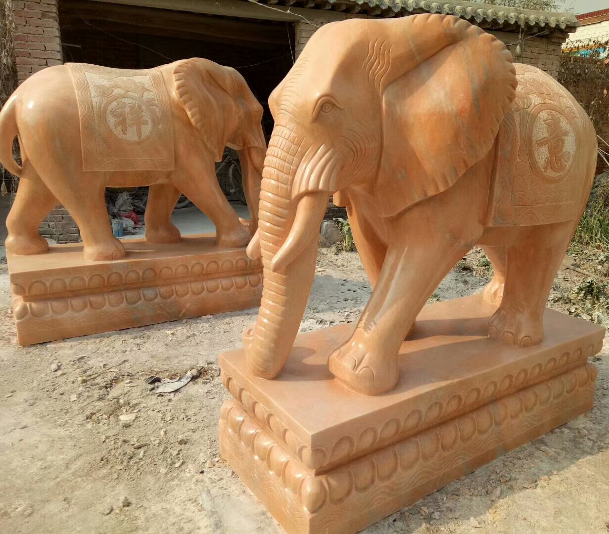 丰路石雕大象 高1米看门大象批发