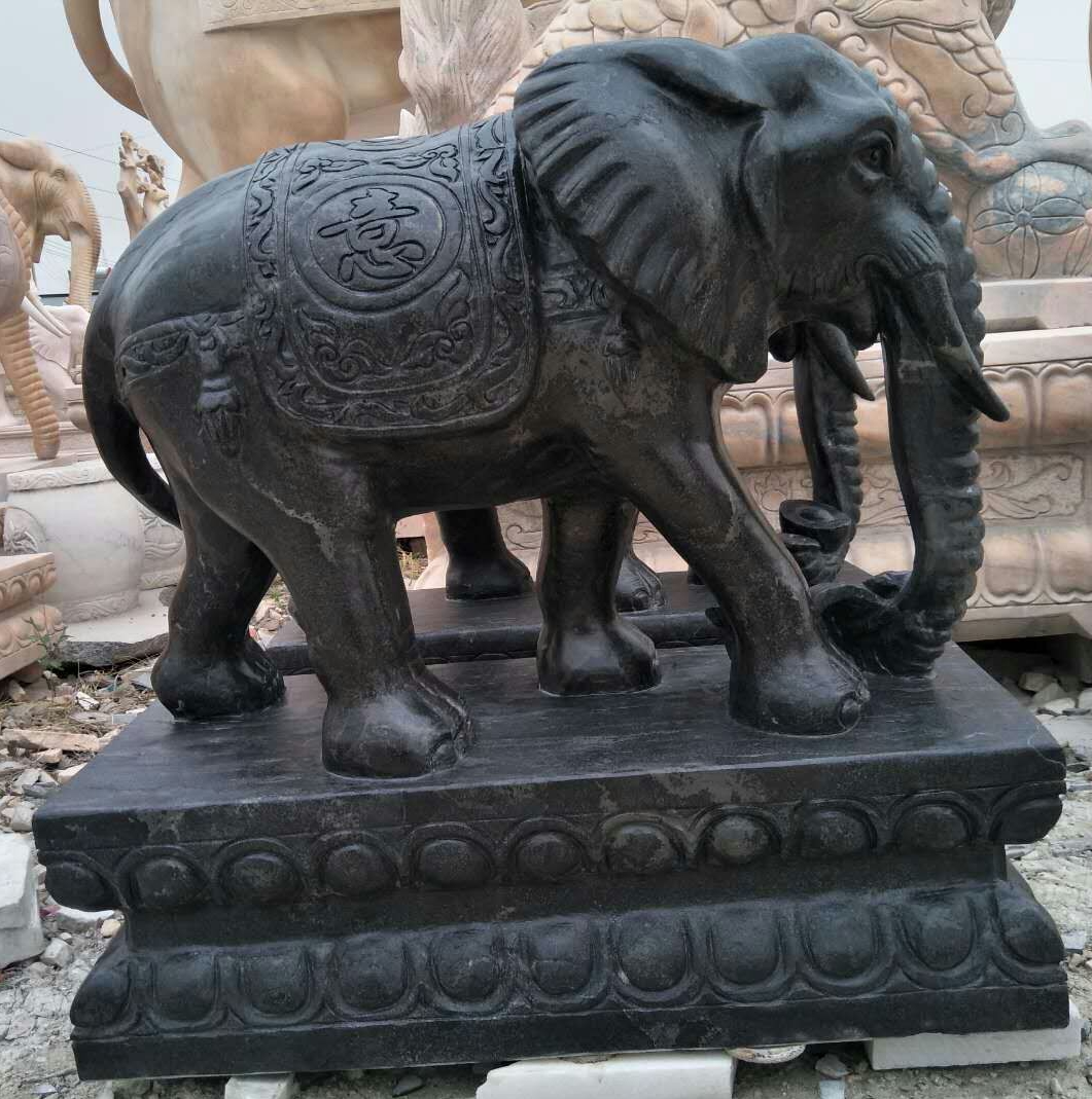 丰路石雕大象 酒店门口大象摆件 丰路石雕大象 工艺品汉白大象