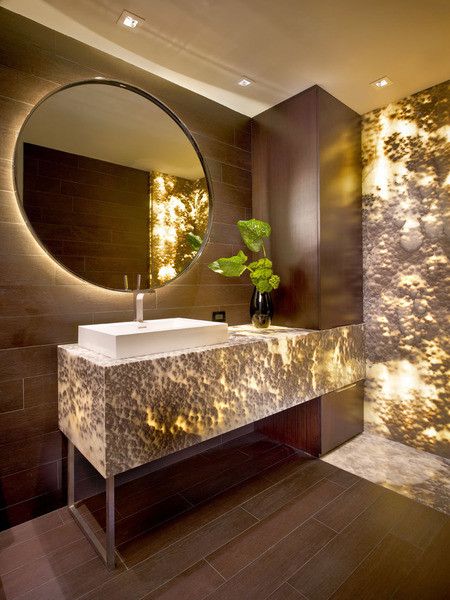 圆镜背光LED灯镜洗手盆圆形壁挂卫浴镜智能卫生间浴室镜子