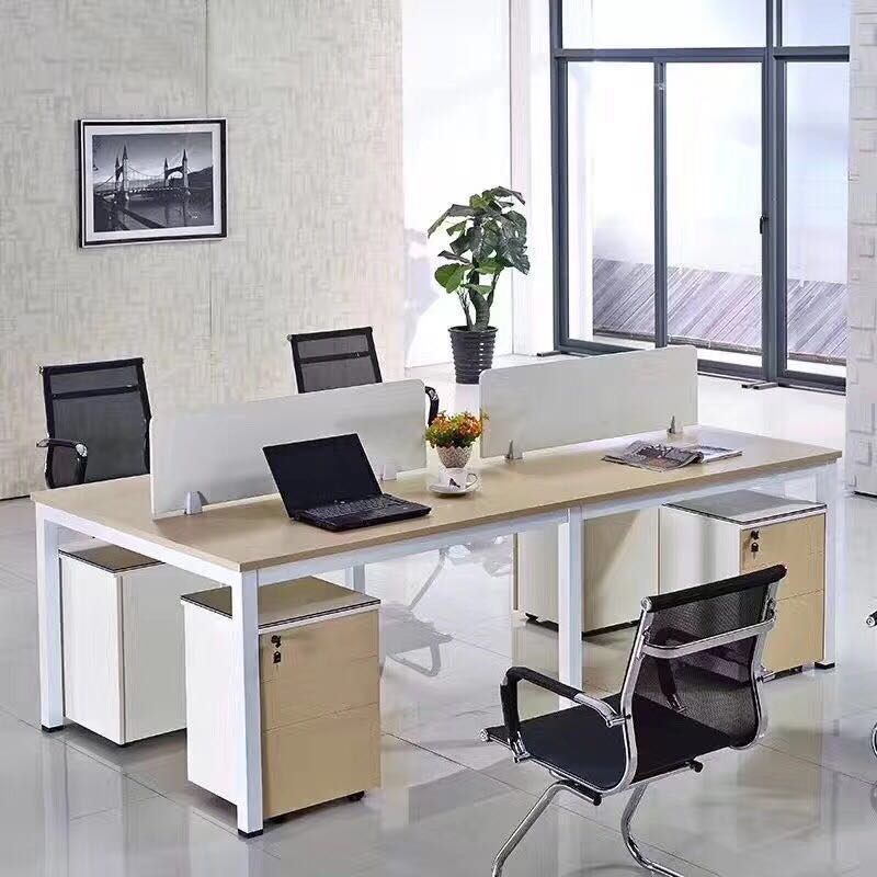 简约办公桌椅组合4人单人板式电脑办公桌批发