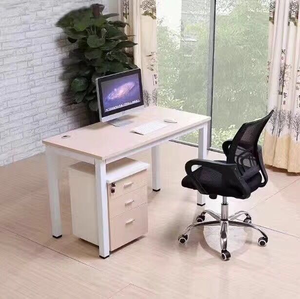 简约办公桌椅组合4人单人板式电脑办公桌批发