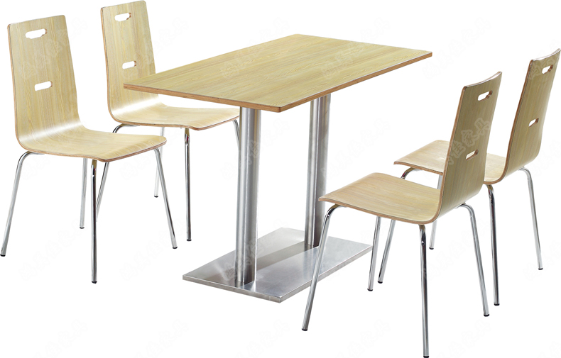 弯木快餐桌椅，快餐店餐桌椅，广东鸿美佳厂家提供弯木快餐桌椅