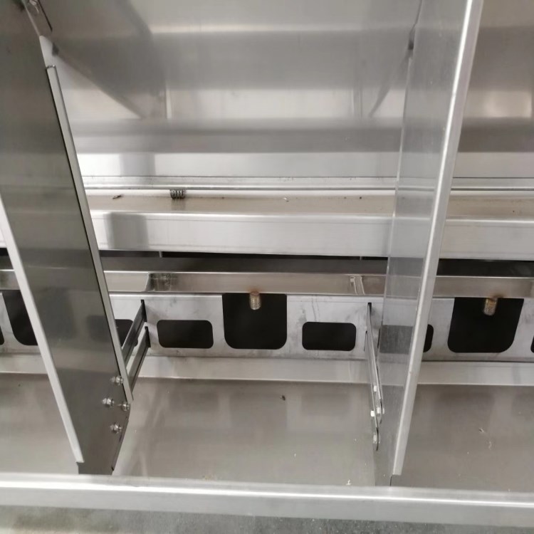 养猪设备不锈钢双面育肥料槽食槽自动料线喂料器出料口可调节食槽单面食槽
