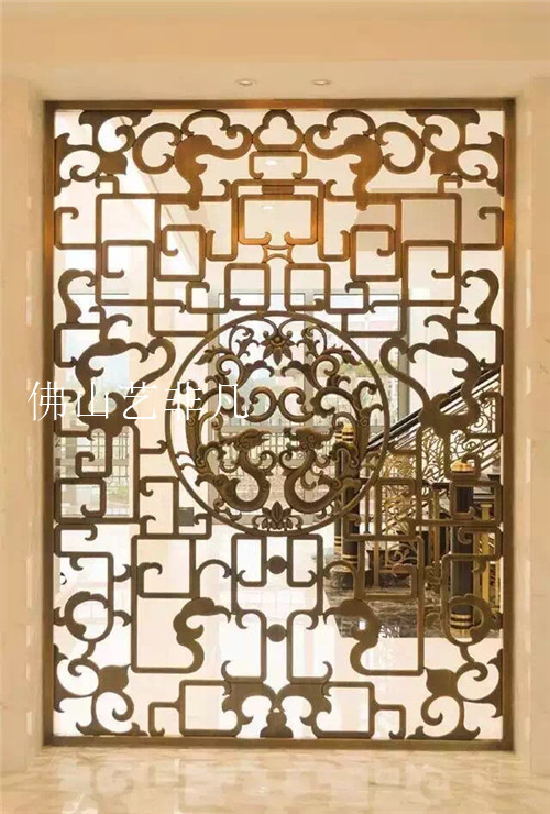 锦州金属工艺品 铜铝雕刻屏风 欧式酒店书房屏风 古典铜铝镶入式屏图片